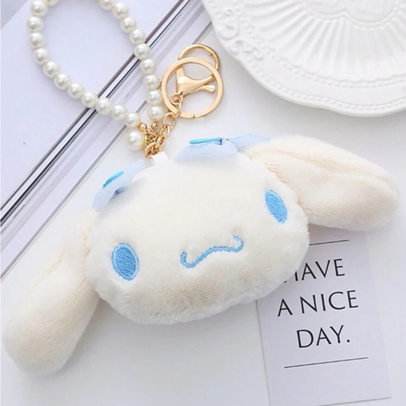 Sanrio Cinnamoroll Pearl Chain Cute Keychain Exquisite Bag Car Pendant - Picture 6 of 6